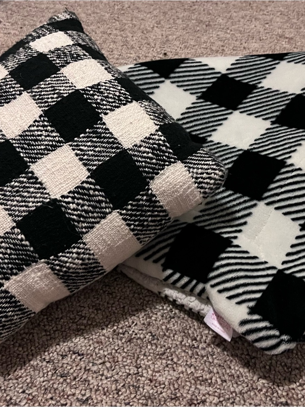 Black & White Buffalo Check Decorative Blanket and Pillow